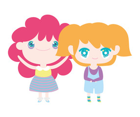 kids, cute little girls anime cartoon characters