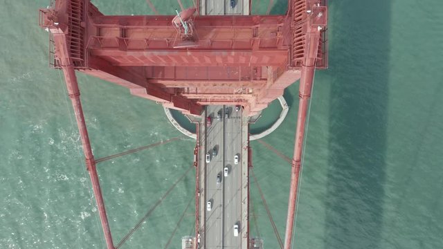 Drone Fly Over the San Francisco Golden Gate Bridge