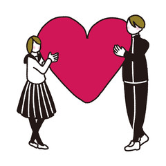 ハート男女