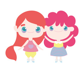kids, cute little girls anime cartoon characters