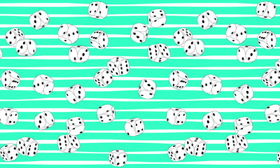 A Series of Multi-Colored Patterns With Dices. It can be used both as for the front side of the fabric and as well as for the inside  to emphasize the uniqueness and modernity of your products. 