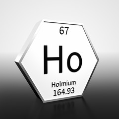 Periodic Table Element Holmium Rendered Black on White on White and Black