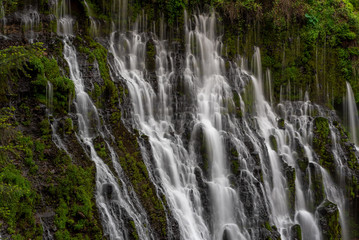Fototapeta na wymiar Mcarthur-Burney Falls close-up on waterfalls, Burney, California, USA