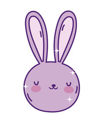 cute rabbit face adorable cartoon character icon