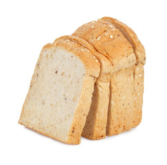 grains bread isolated on white background.