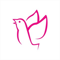 cute flying bird logo little birdy graphic template vector