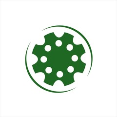 green gear or cogs logo design vector illustration