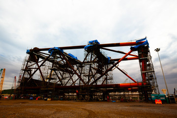 Construction ship in port