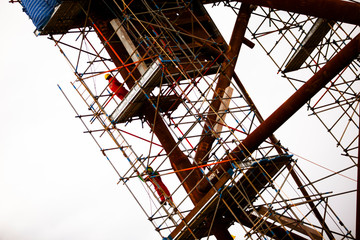 Construction ship in port