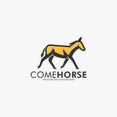 Come Horse Illustration Vector Template