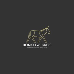 Donkey Workers Illustration Vector Template