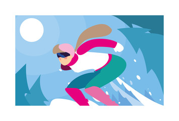 woman skating on ice rink, winter sport