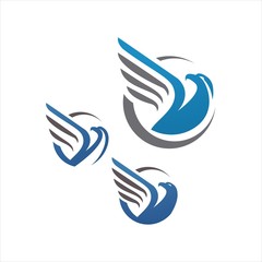 Fototapeta premium blue hawk falcon eagle vector Logo design icon illustration Template