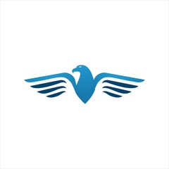 blue hawk falcon eagle vector Logo design icon illustration Template