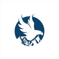 Obraz premium blue hawk falcon eagle vector Logo design icon illustration Template