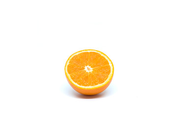 Sliced orange fruit on white background