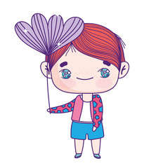 kids, cute little boy with flower