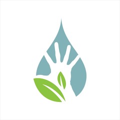 eco green hand logo vector design people who protect nature concept inspiration