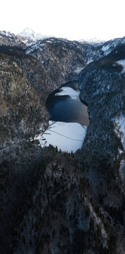Lake Toplitz Aerial View in the Austrian Alps during Winter