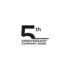5th year anniversary icon logo design template