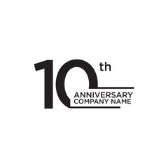 10th year anniversary icon logo design template