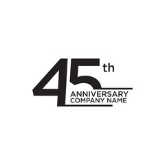 45th year anniversary icon logo design template