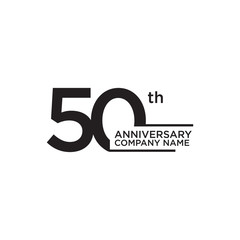 50th year anniversary icon logo design template