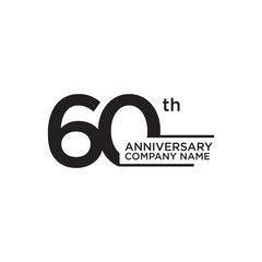 60th year anniversary icon logo design template