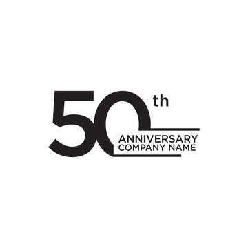 50th Year Anniversary Icon Logo Design Template