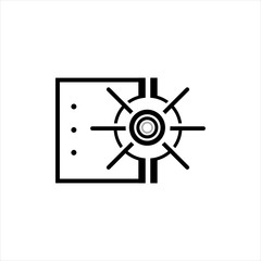 Obraz premium simple vault door logo wealth protection sign secure money and finance symbol stock vector illustration