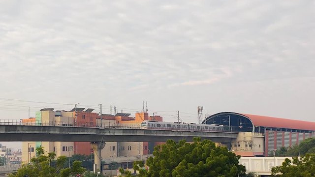 Metro Train leaving from the Metro Station
