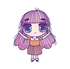 kids, cute little girl anime cartoon character