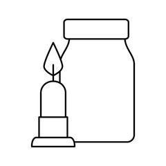 candle light with bottle decoration isolated icon