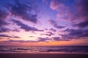 beautiful sunset at Na Tai Beach Phang Nga