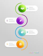 vertical infographics 4 steps for business presentation vector illustration