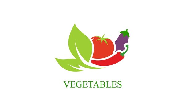Fresh vegetables logo healthy food shop illustration