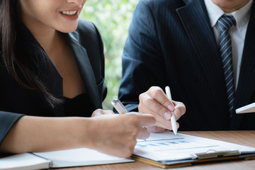 Businessman or Accountant working togerther for investigation of corruption account. Anti Bribery...
