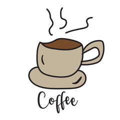 coffee cup Vector icon, food and drink, logo design, web icon, cartoon