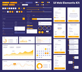 Big, huge, enhanced ui kit for web design - obrazy, fototapety, plakaty