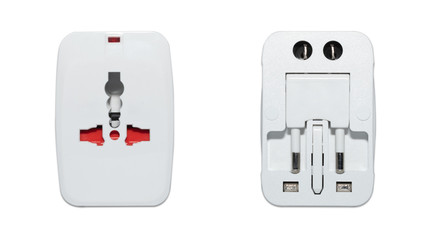 electric power plug on white background