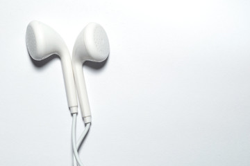 earphone with space on white background 