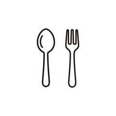 Spoon and fork icon symbol vector illustration