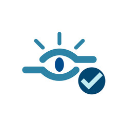 Retina scan and check mark,Cyber security concept. Digital security authentication concept. Biometric authorization. Identification