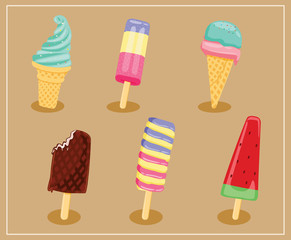 set of ice cream