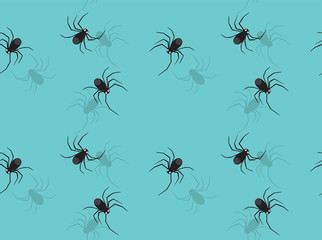 Spider Crawling Cartoon Vector Seamless Background Wallpaper-01
