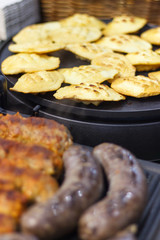 Grilled smoked sheep cheese. Traditional polish local food concept
