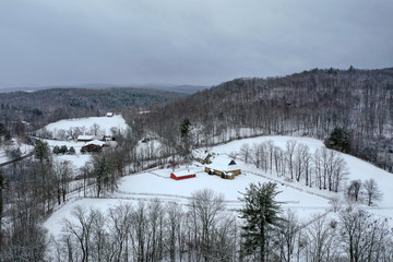 Snowy Vermont Rural Landscape
