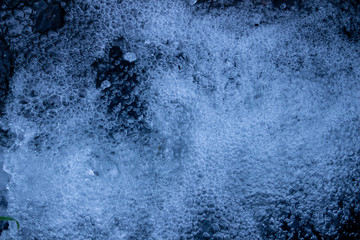 White bubbles under the water background ,selective focus
