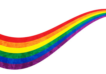 Rainbow flag. LGBT pride flag movement on white background. - obrazy, fototapety, plakaty