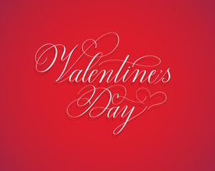 Valentine Day retro classic red calligraphy design